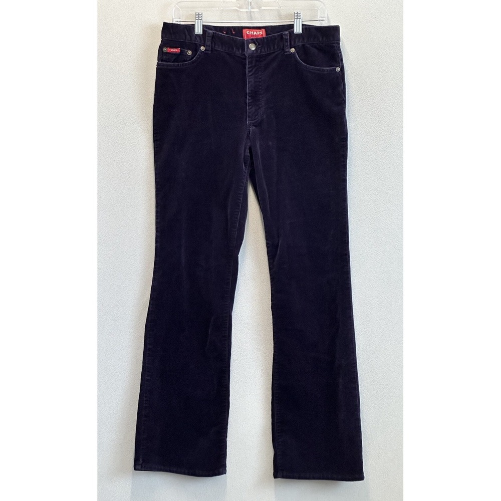 Vintage Chaps Denim Women's Size 10 Dark Purple Corduroy Mid Rise Bootcut Pants